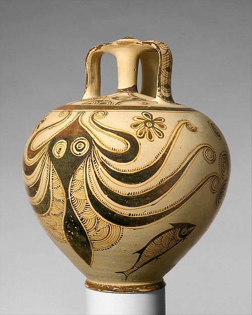 Terracotta stirrup jar with octopus, ca. 1200–1100 BCE, The Metropolitan Museum of Art, 53.11.6, Purchase, Louise Eldridge McBurney Gift, 1953. Photo courtesy of the Museum’s Open Access for Scholarly Content program, www.metmuseum.org.